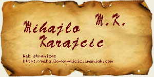 Mihajlo Karajčić vizit kartica